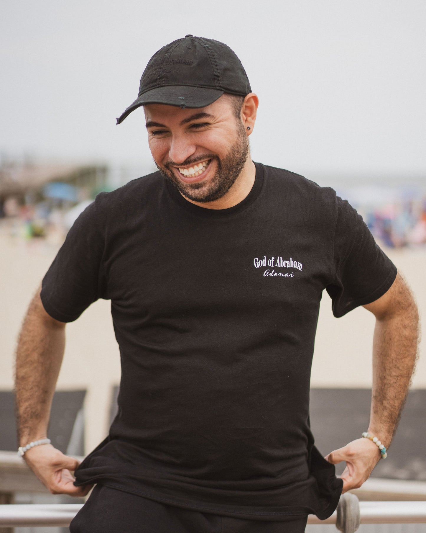 Le Dieu d'Abraham Adonaï Noir sur Noir Chapeau de Papa