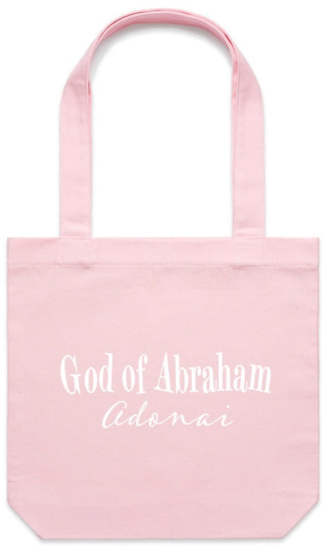 "God of Abraham, Isaac, & Jacob" Canvas Pink Tote Bag