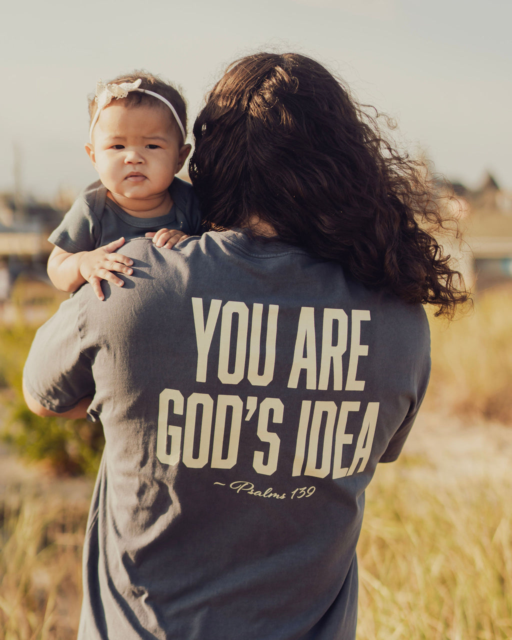 “God’s Idea” Oversized Heavy Faded T-Shirt (Indigo)