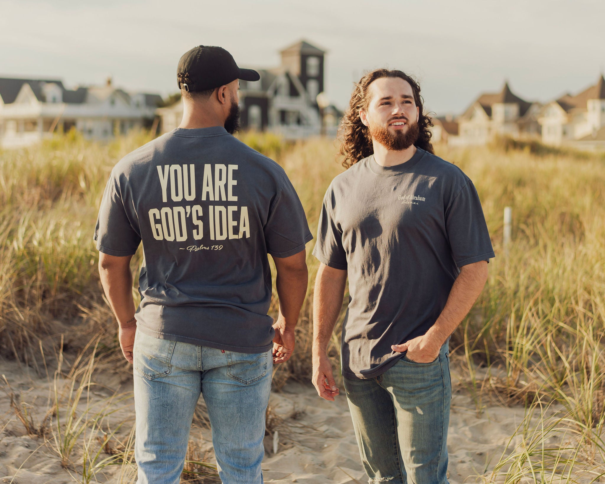 “God’s Idea” Oversized Heavy Faded T-Shirt (Indigo)