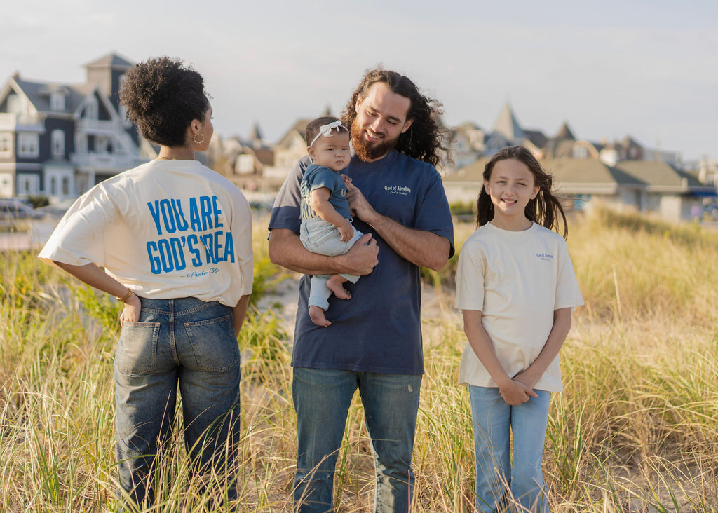 “God’s Idea” Oversized Heavy Faded T-Shirt (Cream)