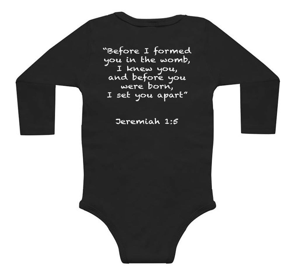 “Before I Formed You…” Organic Long Sleeve Onesie