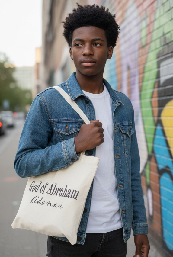 Minimalist Christian tote bag for women and men