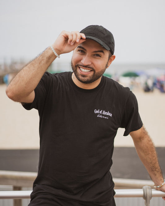 Black Logo Distressed Low Profile Dad Hat