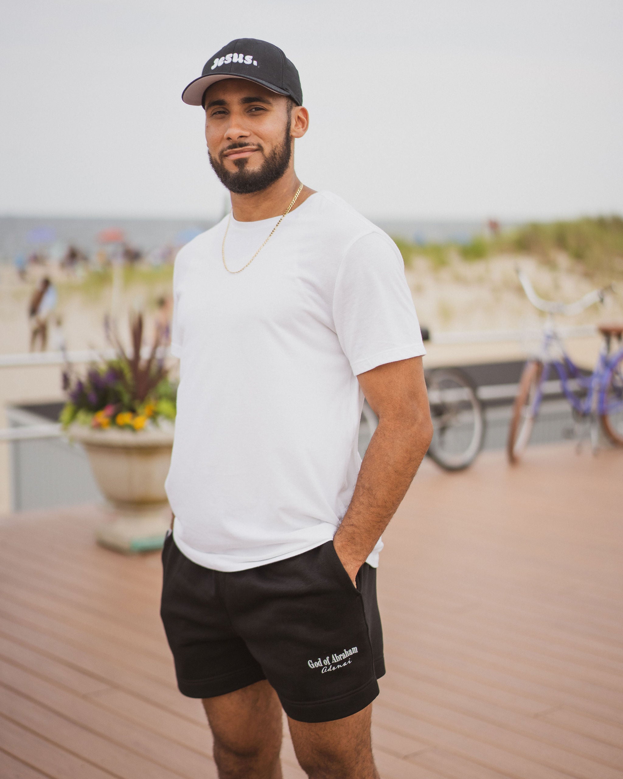 Short de survêtement décontracté 18 pouces Dieu d'Abraham Adonaï pour homme