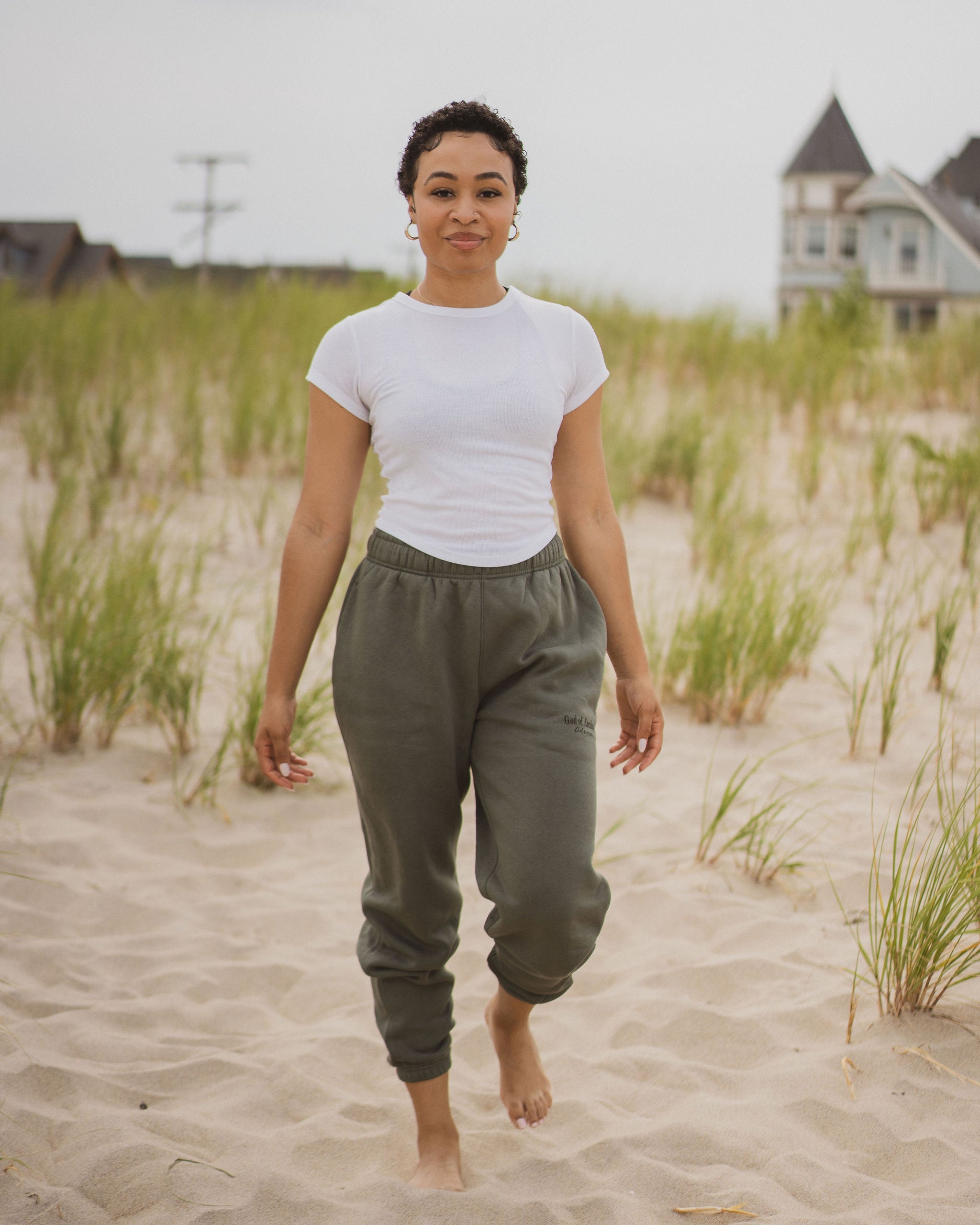 Pantalon de survêtement vert décontracté pour homme Dieu d'Abraham Adonaï