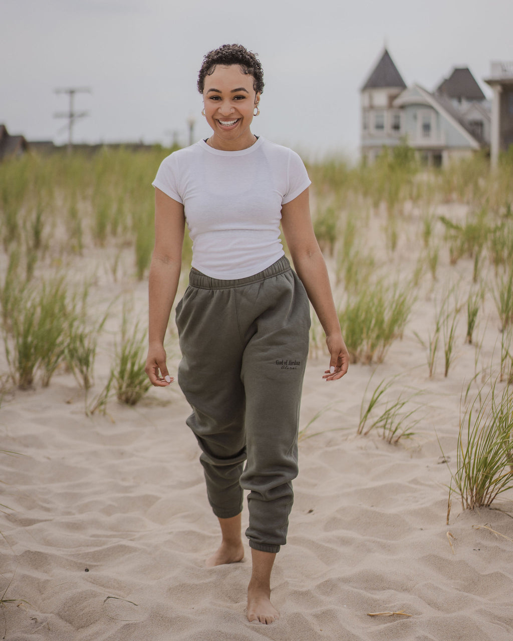 Pantalon de survêtement vert décontracté pour homme Dieu d'Abraham Adonaï
