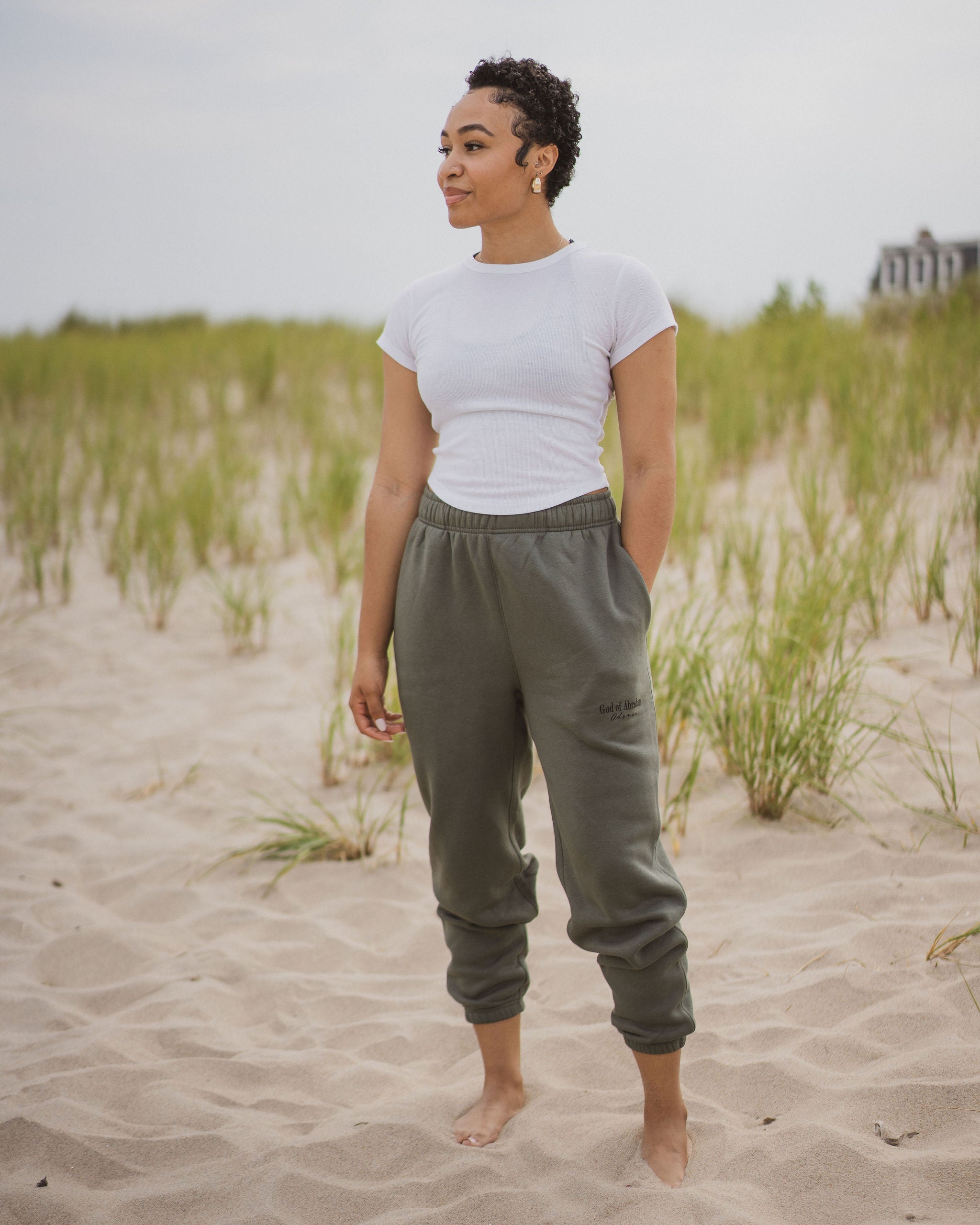 Pantalon de survêtement vert décontracté pour homme Dieu d'Abraham Adonaï