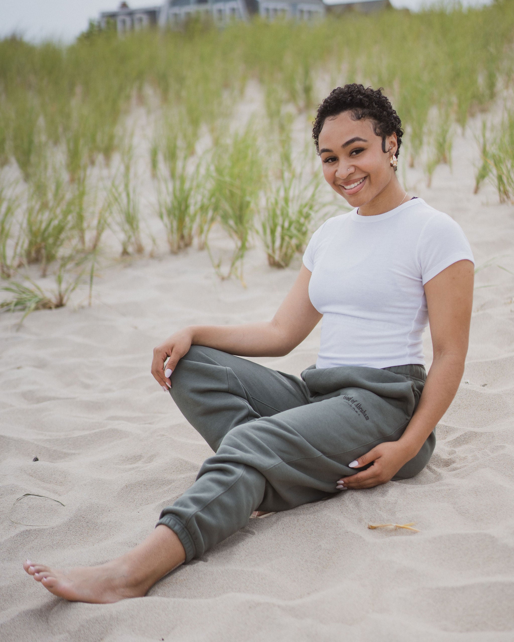 Pantalon de survêtement vert décontracté pour homme Dieu d'Abraham Adonaï