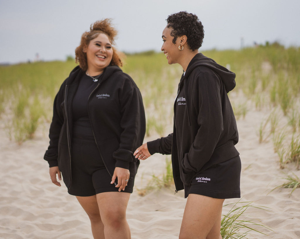 Sweat à capuche zippé bio Dieu d'Abraham Adonaï