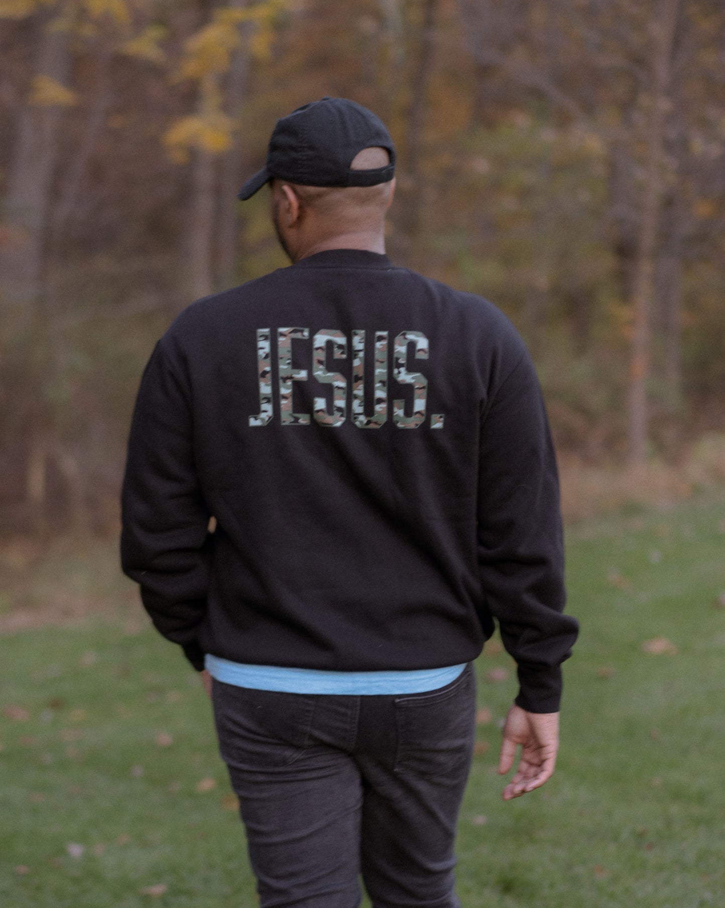 JESUS. - Camo Heavy Crewneck Sweatshirt