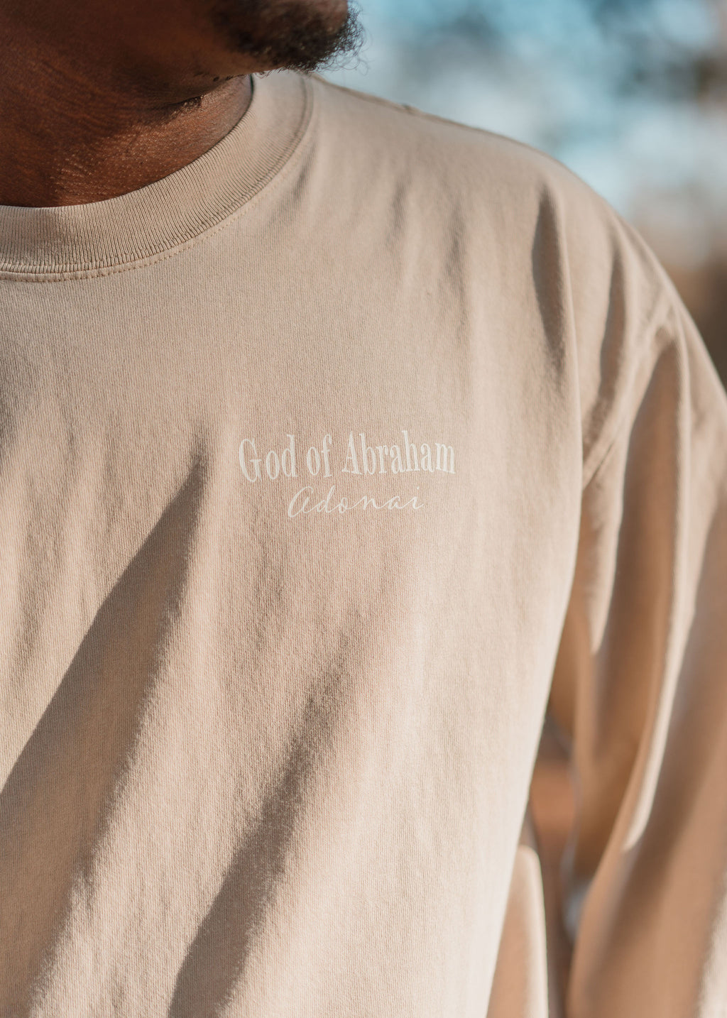 Jesus, Faded Heavyweight Long Sleeve Shirt (Tan)