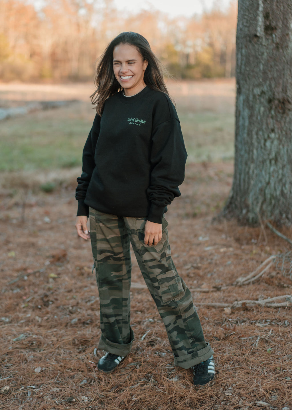 JÉSUS. - Sweat-shirt ras du cou épais à motif camouflage