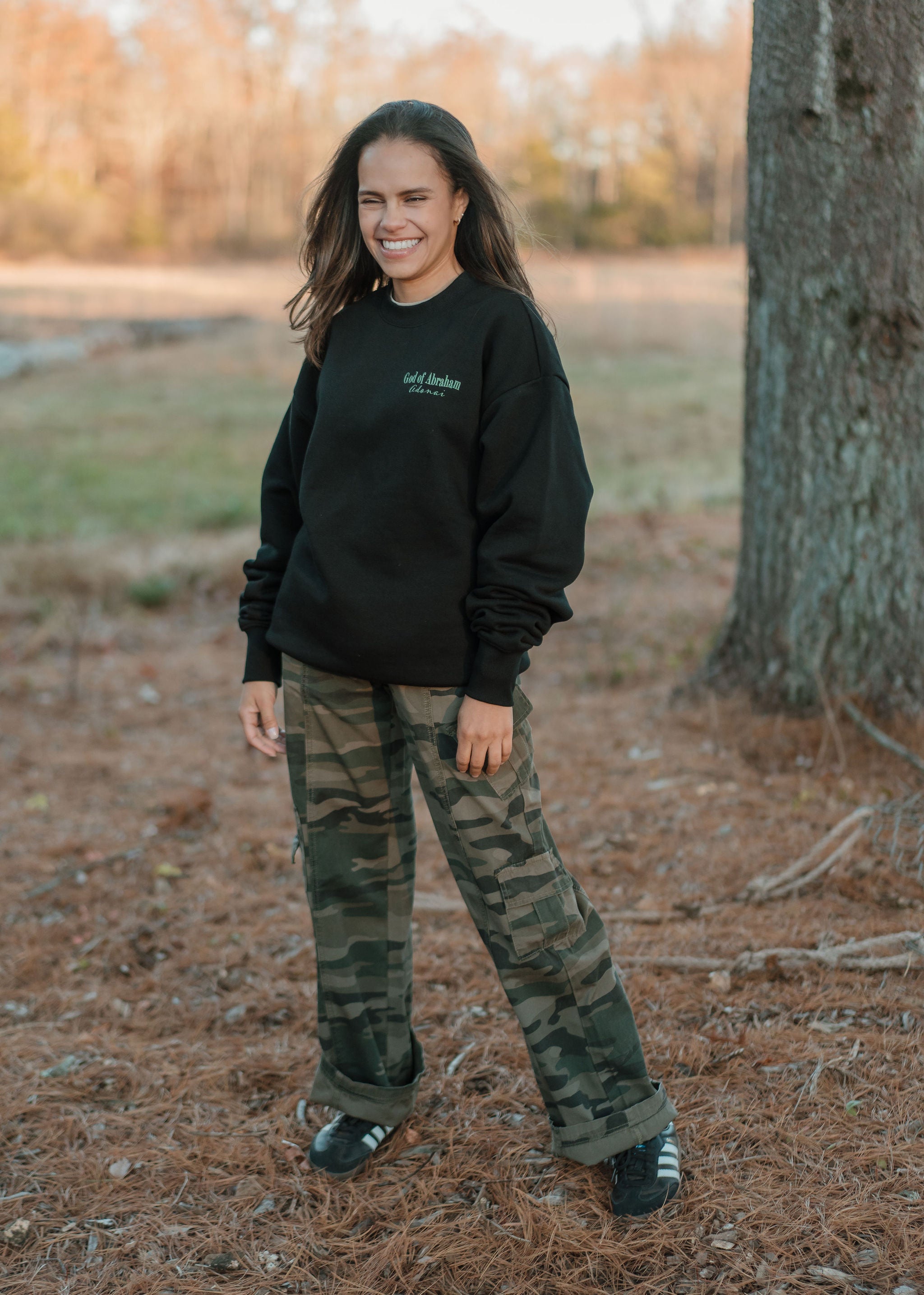 JÉSUS. - Sweat-shirt ras du cou épais à motif camouflage