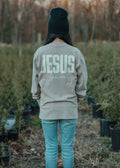 Jesus, Faded Heavyweight Long Sleeve Shirt (Tan)