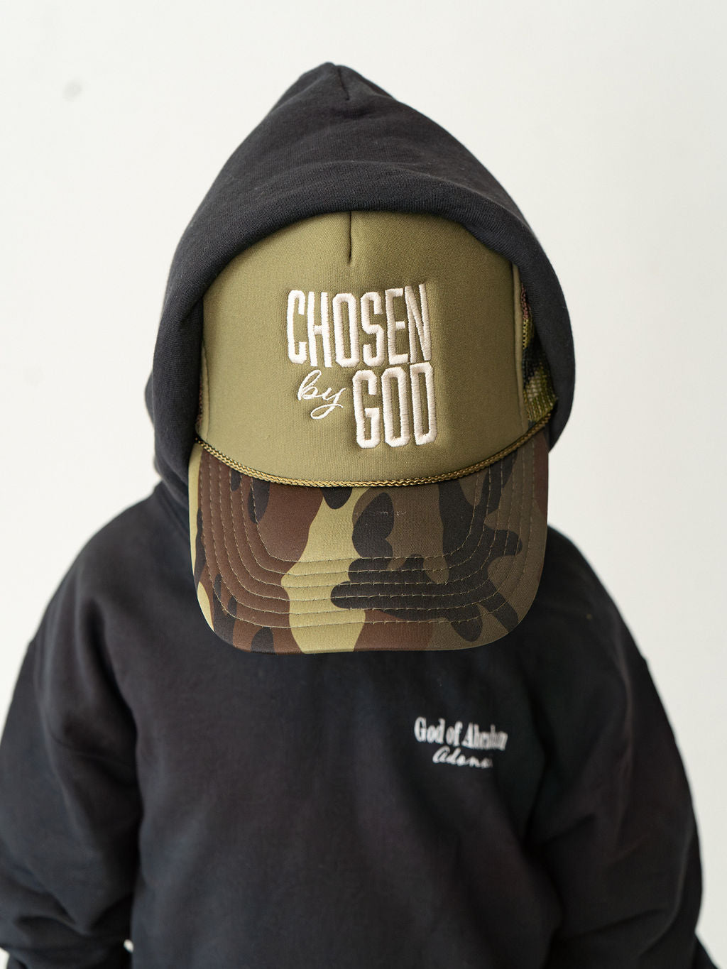 Chosen By God Camo Trucker Hat Snapback
