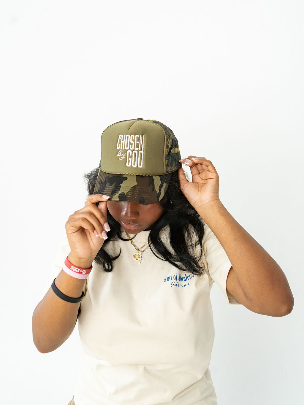Chosen By God Camo Trucker Hat Snapback