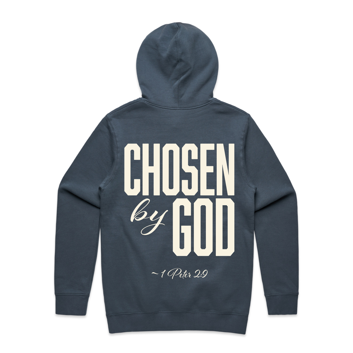 CHOSEN BY GOD BLUE HOODIE