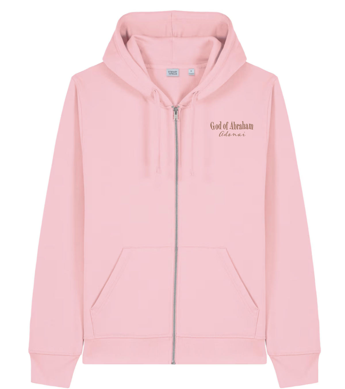 Pink Luke 4:18 Anointed zip-up hoodie by God of Abraham Adonai.
