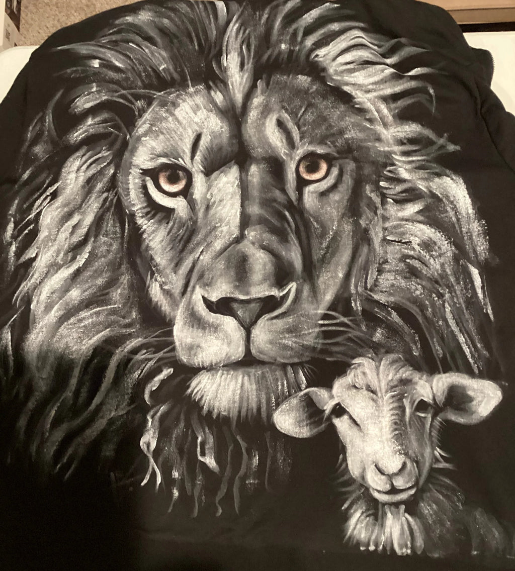 Sweat à capuche original et unique en son genre par l'artiste Heather Strazza